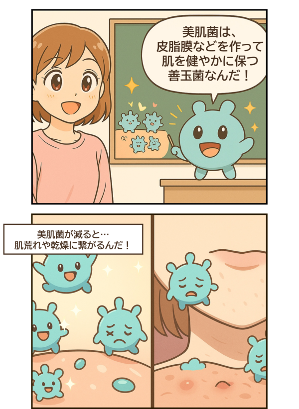 美肌菌キャラ「美肌菌は、善玉菌なんだ！」
